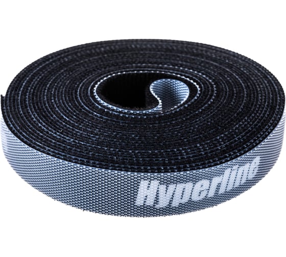 Лента (липучка) в рулоне Hyperline WASNR-5x16-BK ширина 16 мм, длина 5 м, черная 401602