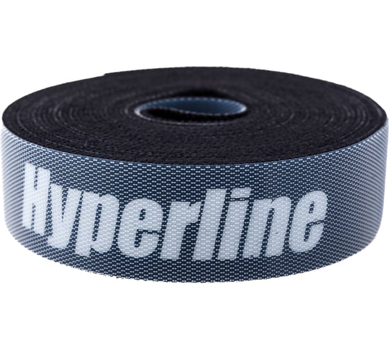 Лента (липучка) в рулоне Hyperline WASNR-5x25-BK ширина 25 мм, длина 5 м, черная 401686