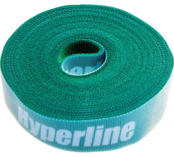 Лента (липучка) в рулоне Hyperline WASNR-5x25-GN ширина 25 мм, длина 5 м, зеленая 401695