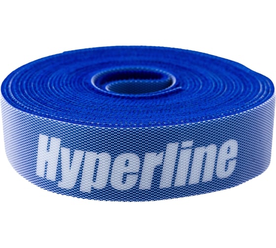 Лента (липучка) в рулоне Hyperline WASNR-5x25-BL ширина 25 мм, длина 5 м, синяя 401689