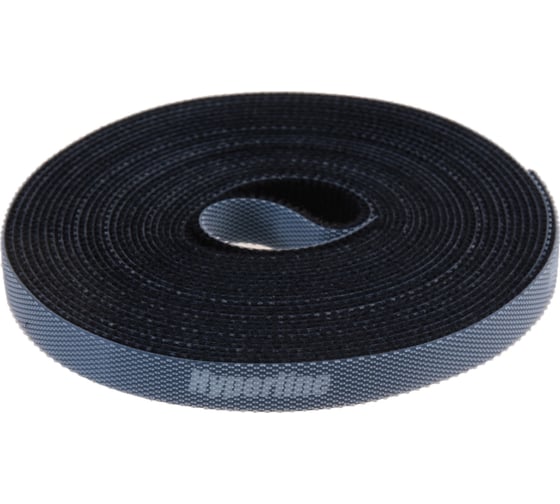 Лента (липучка) в рулоне Hyperline WASNR-5x9-BK ширина 9 мм, длина 5 м, черная 401702