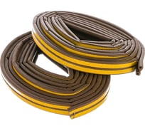 Уплотнитель СИБРТЕХ, 12 м, профиль P, коричневый, 93946