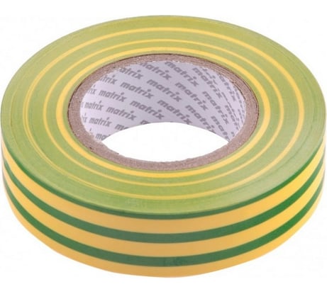Изолента MATRIX ПВХ, 19 мм х 20 м, желто-зеленая, 150 мкм 88783