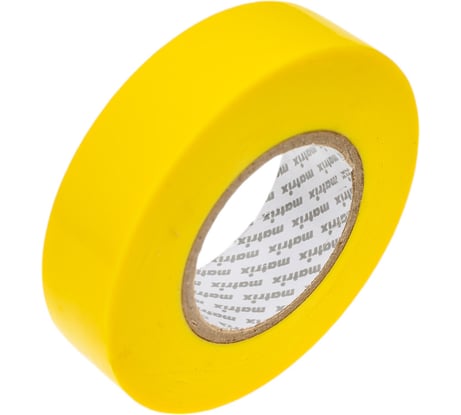 Изолента MATRIX ПВХ, 19 мм х 20 м, желтая, 150 мкм 88780
