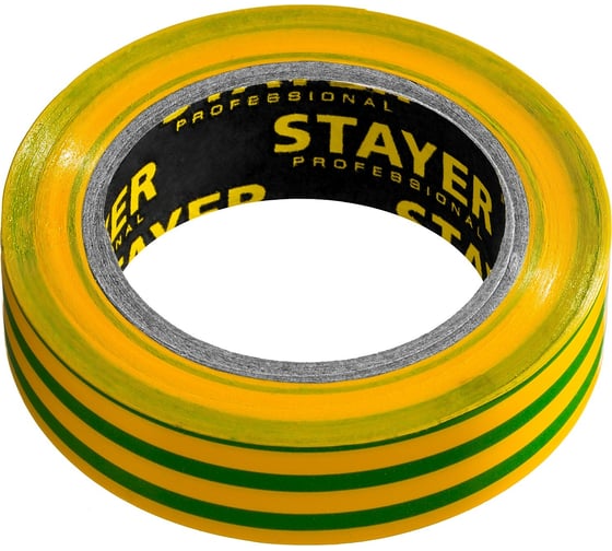 Изолента STAYER Protect-10 ПВХ 10м (0,13х15 мм), желто-зеленая 12291-S