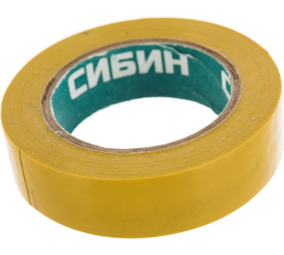 ПВХ изолента СИБИН 10м х 15мм, желтая 1235-5