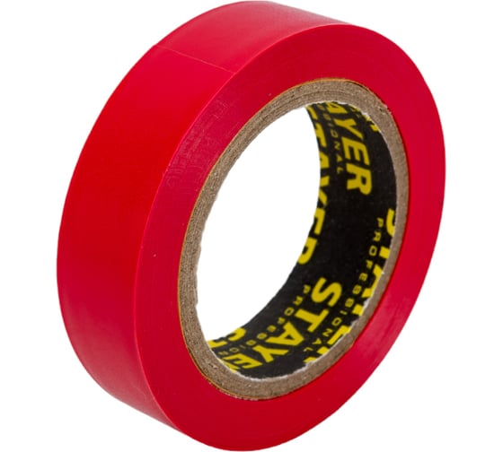 Изолента STAYER Protect-10 ПВХ10м (0,13х15 мм), красная 12291-R