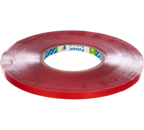 Акриловая двусторонняя лента FOLSEN 9мм х 33м x 0,5мм, прозрачная 0732209