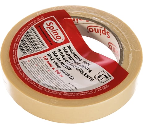 Малярная лента SPINO белая, 60oC, 19мм x 50м инд. упаковка 623191
