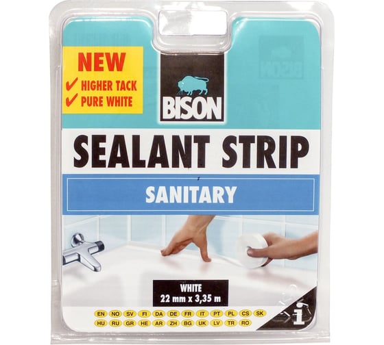 Лента BISON SEALANTSTRIP SANITARY WHITE FPB 22MM*3,35M 6311182