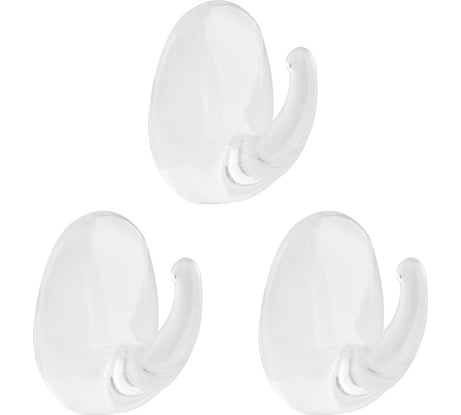 Набор крючков на самоклеящейся основе Рыжий кот прозрачные, 3 шт. (пластмасса) 105895