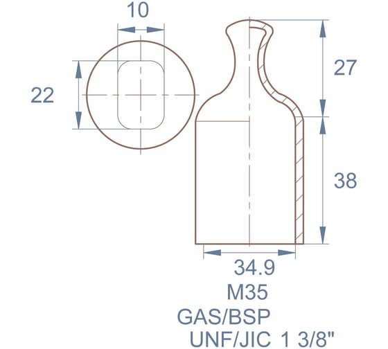 Защита наружной резьбы M35, цвет красный – (3 шт.) MINIWORKS CAPMR34,9B