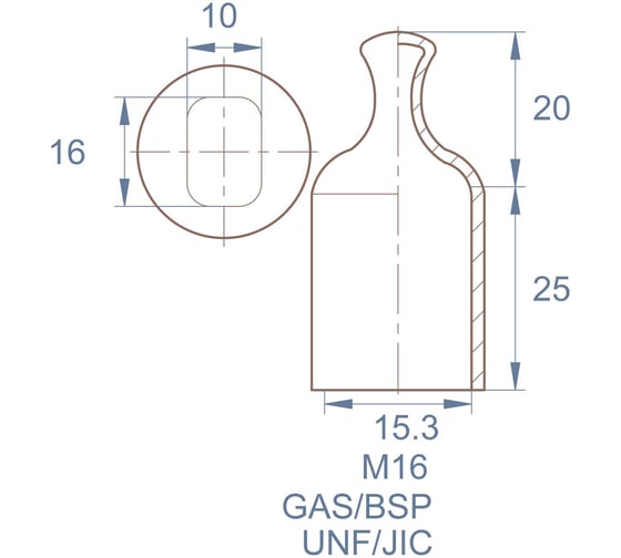 Защита наружной резьбы M16, цвет красный – (10 шт.) MINIWORKS CAPMR15,3B