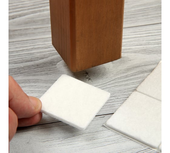 Мебельная накладка ТУНДРА 40x40 мм, квадратная, белая, 8 шт. 2942283