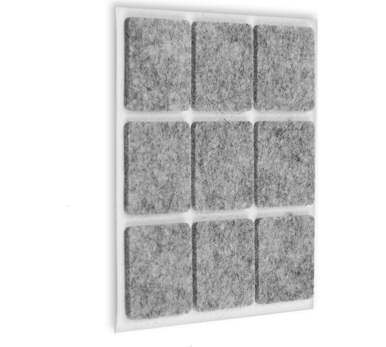 Мебельная накладка ТУНДРА 25x25 мм, квадратная, серая, 18 шт. 2942290