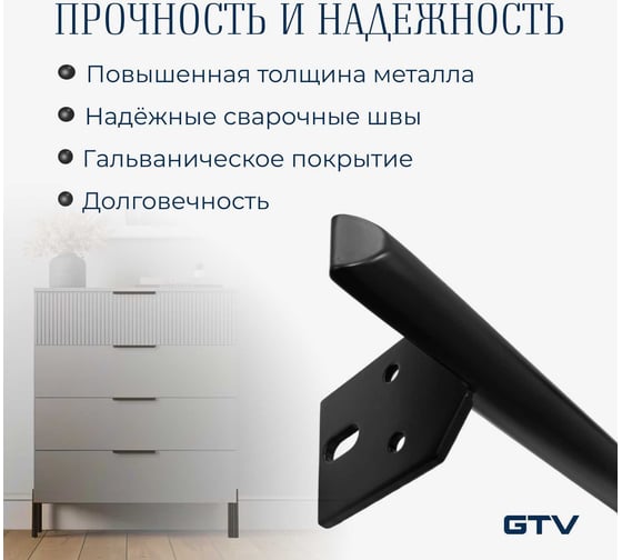 Мебельная ножка GTV RONDA h-180 мм, черный матовый NM-RONDA-180-20M