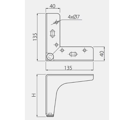 Ножка GTV STGY135, черный матовый NM-STGY135-100-20M