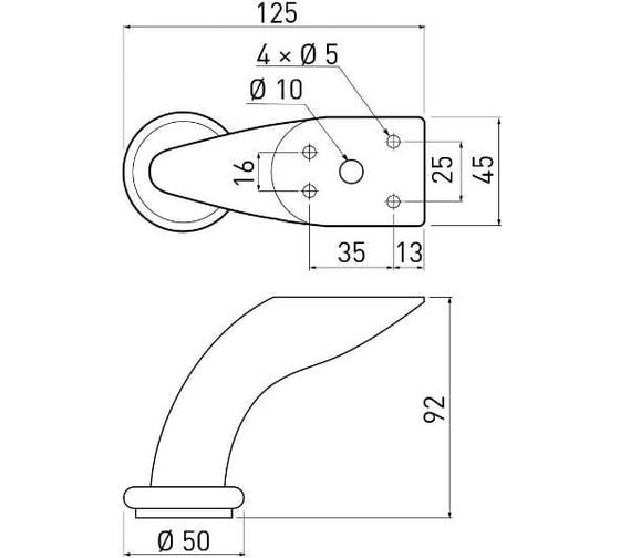 Ножка GTV BD-712 хром, 150 кг NM-BD-712-M1
