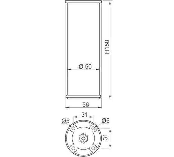 Нерегулируемая опора GTV 50x150 мм, алюминиевая, 125 кг NM-BD869-150