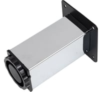 Ножка GTV квадратная, 40x40 мм, хром, черное крепление, 100 мм с регулировкой NM-SQ40ADJ-100