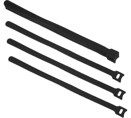 Хомут для кабеля Ripo липучка с мягкой застежкой, 180x14 мм, черный, 10 шт. 006-100071