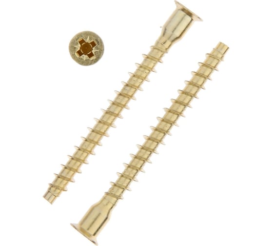 Шурупная стяжка ТУНДРА krep 7.0x70 PZ, латунированные, 10 шт. 7156692 1