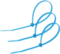 Нейлоновый хомут ТУНДРА krep, для стяжки, 3.6x200 мм, синий, в упаковке 100 шт. 2393909