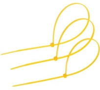 Нейлоновый хомут для стяжки ТУНДРА krep, пластик, 4.8x400 мм, цвет желтый, 100 шт. 2393906