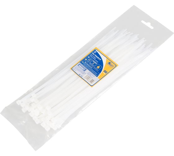 Нейлоновый хомут KRAFT 4.8х250, белый уп-ка 50 шт KT 880607