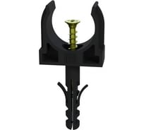 Крепеж-клипса с дюбелем и саморезом Промрукав черная д20 100 шт. PR13.0220