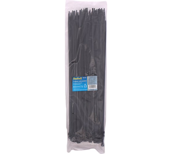 Нейлоновый хомут стяжка DolleX 4,8 х 350 мм, уп. 100 шт., черный SN-535