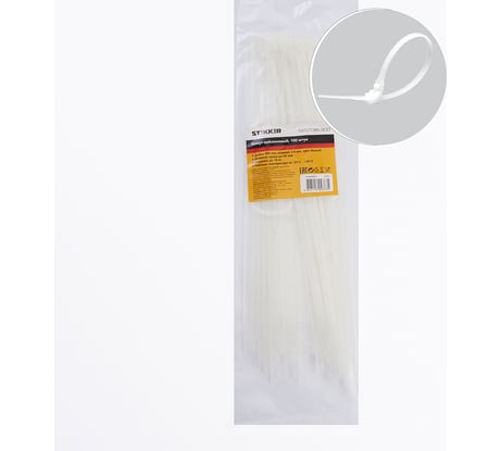 Хомут STEKKER NYCT36-300 нейлоновый 3.6x300 мм d пучка max 80 мм нагрузка 18 кг белый 32781