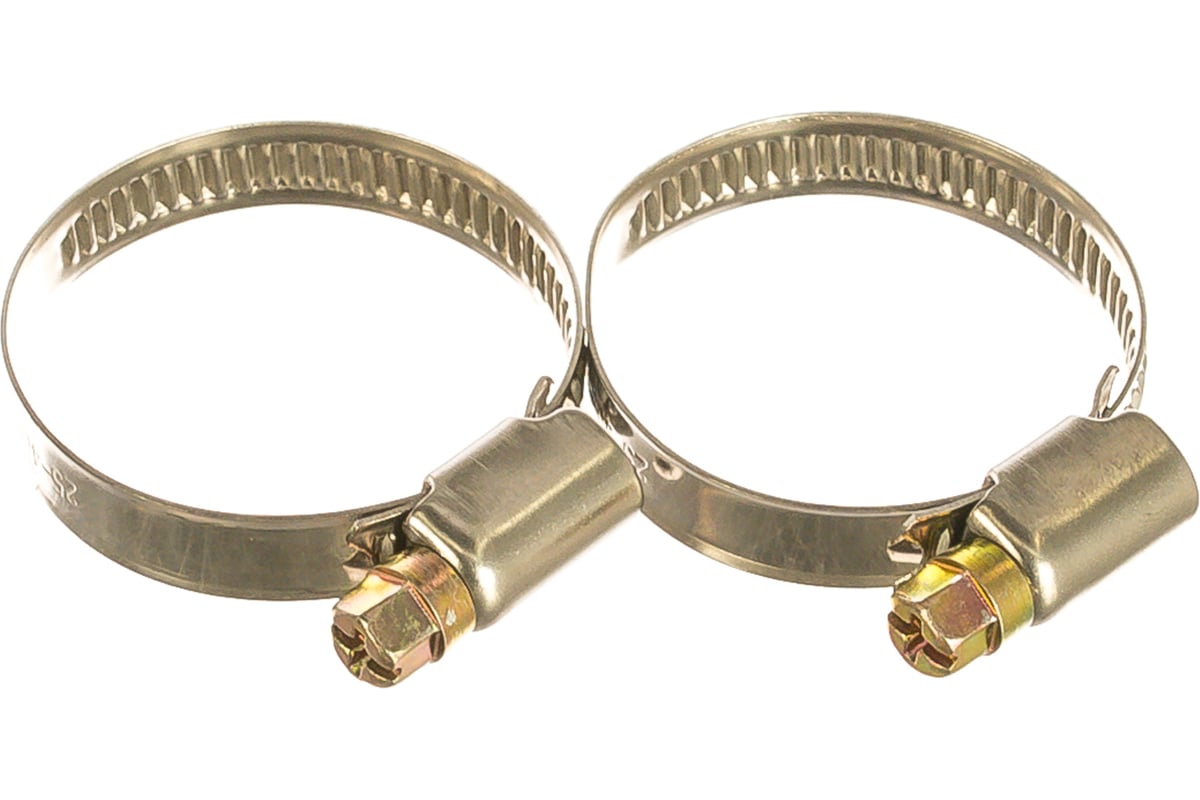 Набор хомутов Профитт нерж. червячный 25-40-х под отвёртку, 2 шт ...