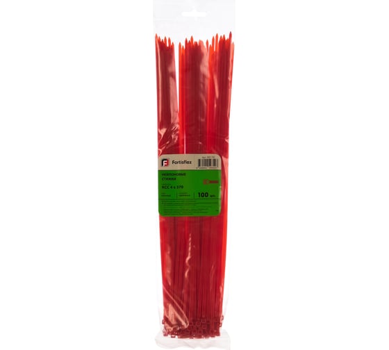 Нейлоновые стяжки FORTISFLEX КСС 4х370 кр 100 шт. 56176