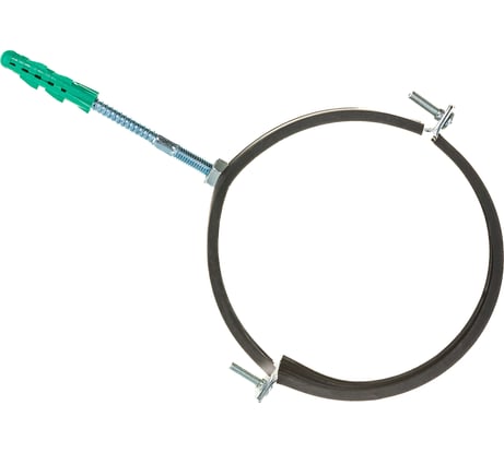 Оцинкованный хомут с резиновым уплотнителем MasterProf 6", M10, с шурупом и дюбелем ИС.140027