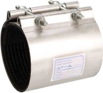 Ремонтный хомут АТКА свертная муфта нерж. L=200 мм, Ду50 (55-65), 2 шпильки 1001010201