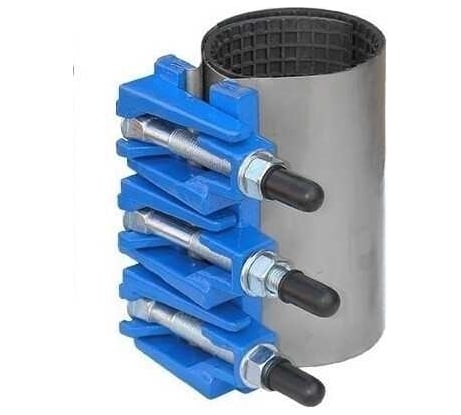 Ремонтный хомут АТКА с чугунным замком L=200 мм, Ду150 (158-172), 3 болта 1001010406