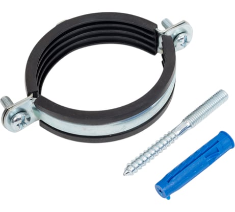Хомут с EPDM уплотнителем UWS 75-80 мм 2 1/2 с гайкой М8 в комплекте ш+д 130782