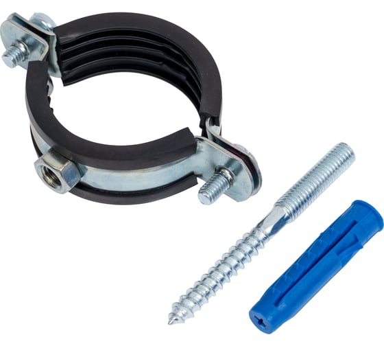 Хомут с EPDM уплотнителем UWS 47-52 мм 1 1/2 с гайкой М8 в комплекте ш+д 130780 1