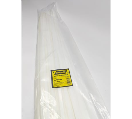 Нейлоновый хомут ЭЛЕКТРОБС 9x1200 мм, стандартный, цвет белый 20032