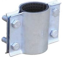 Ремонтный хомут АТКА оцинкованный, 2-составной, ду150, l=145 мм, 4 болта 1001010111