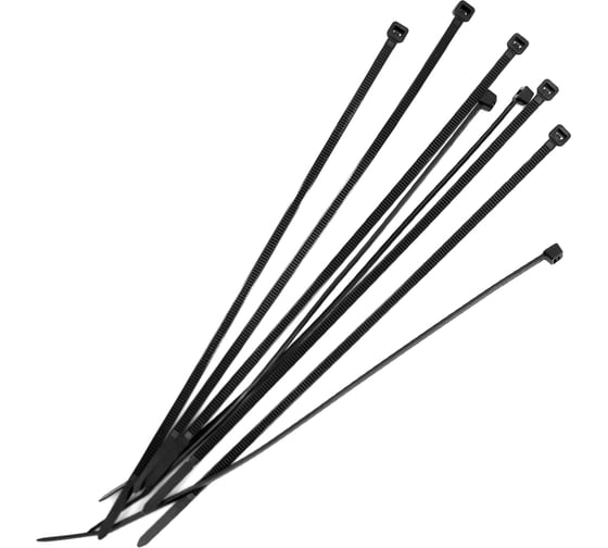 Нейлоновые хомуты Политех черные, 200x3.6 мм, упаковка 50 шт. 3201220