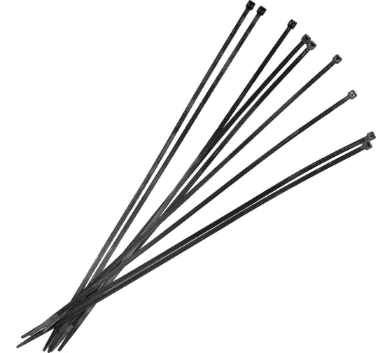 Нейлоновые хомуты Политех черные, 400x4.8 мм, упаковка 50 шт. 3201240