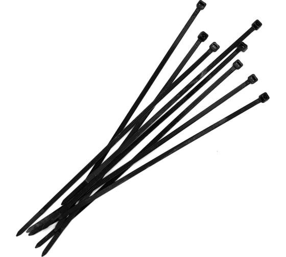 Нейлоновые хомуты Политех черные, 200x3.6 мм, упаковка 100 шт. 3201420