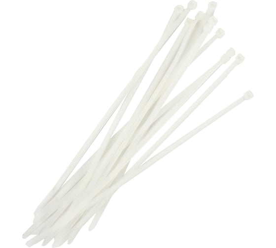Нейлоновые хомуты Политех белые, 200x3.6 мм, упаковка 100 шт. 3201320