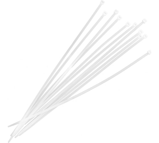 Нейлоновые хомуты Политех белые, 350x4.8 мм, упаковка 100 шт. 3201338
