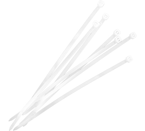 Нейлоновые хомуты Политех белые, 150x3.6 мм, упаковка 100 шт. 3201319