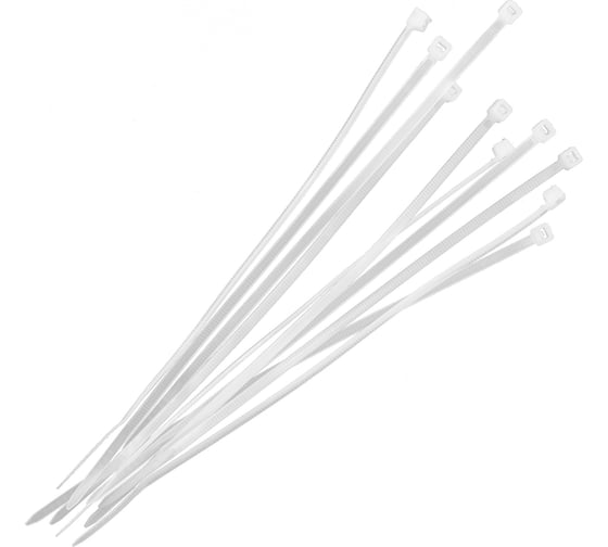 Нейлоновые хомуты Политех белые, 150x2.5 мм, упаковка 50 шт. 3201115