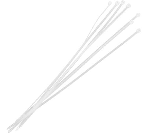 Нейлоновые хомуты Политех белые, 300x3.6 мм, упаковка 50 шт. 3201130