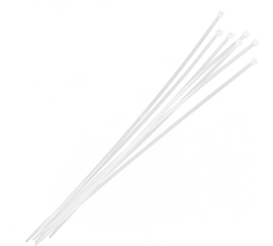 Нейлоновые хомуты Политех белые, 400x4.8 мм, упаковка 100 шт. 3201340